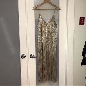 & Other Stories Gold Tencel Slip Dress